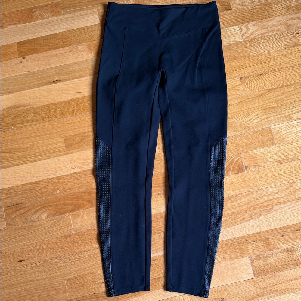 SPANX Black High-Waist Leggings with Mesh Panels